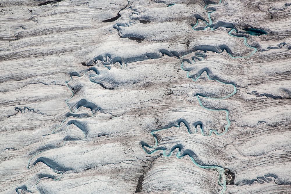 Stream meanders, Root Glacier