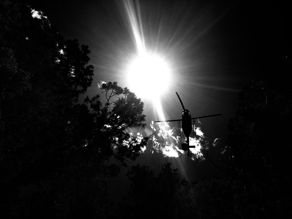 Wasatch Helitack, bucket operations, trapper Fire, Sawtooth National Forest. Original public domain image from Flickr