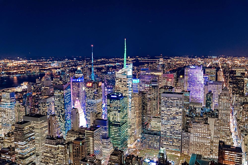 New York City skyline from the top of Empire State building. Free public domain CC0 image. 