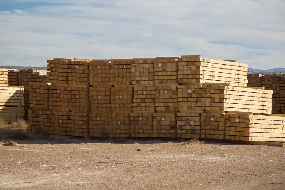 Lumber yard. Original public domain image from Flickr