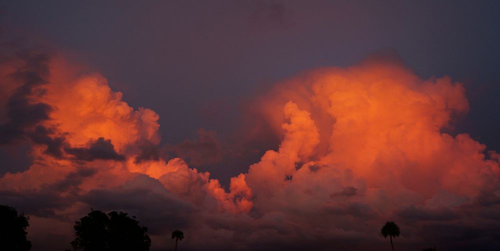 Sunset clouds background. Original public domain image from Flickr