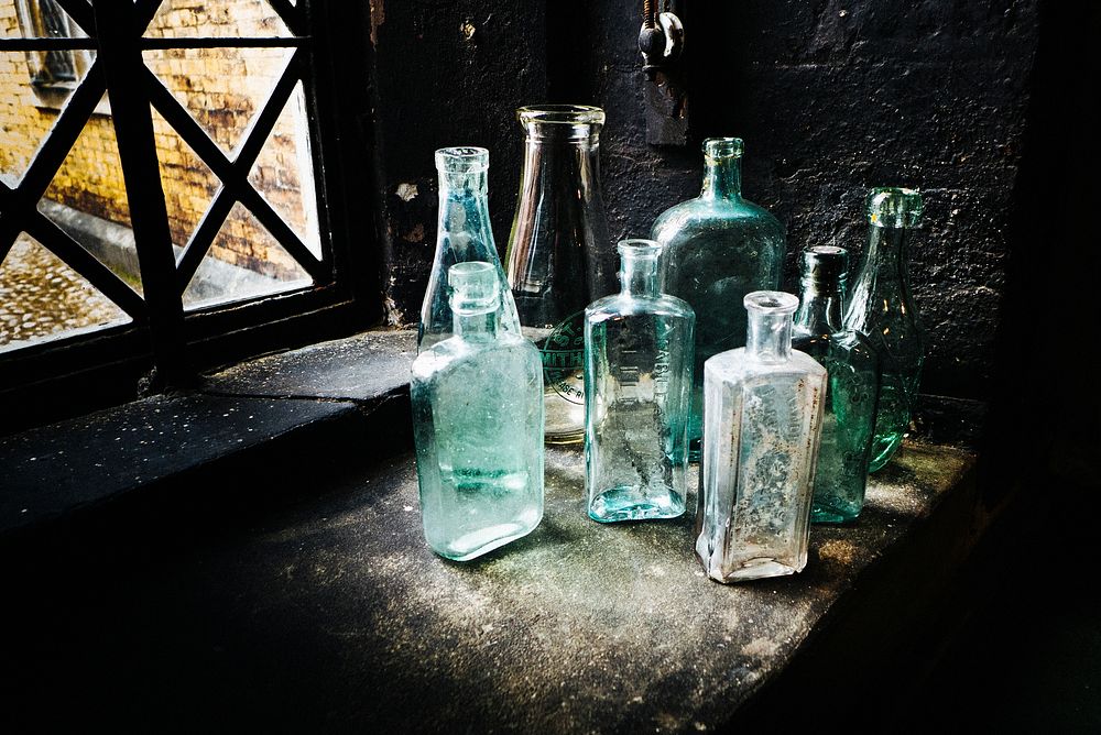 Empty bottles. Original public domain image from Flickr