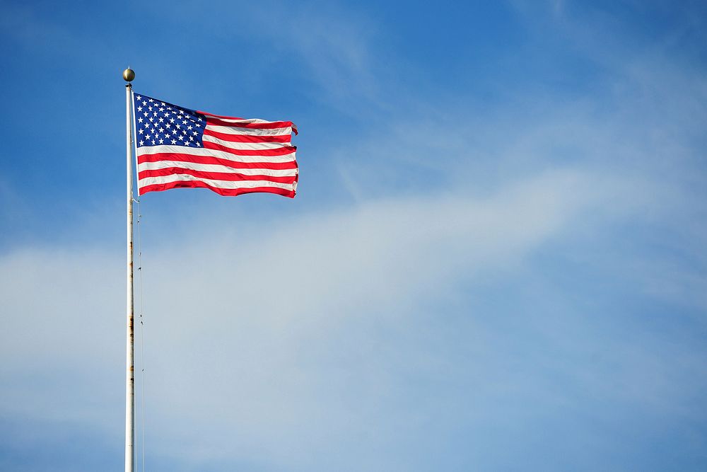 US flag. DLIFLC 75th Anniversary Sports Competition. Original public domain image from Flickr