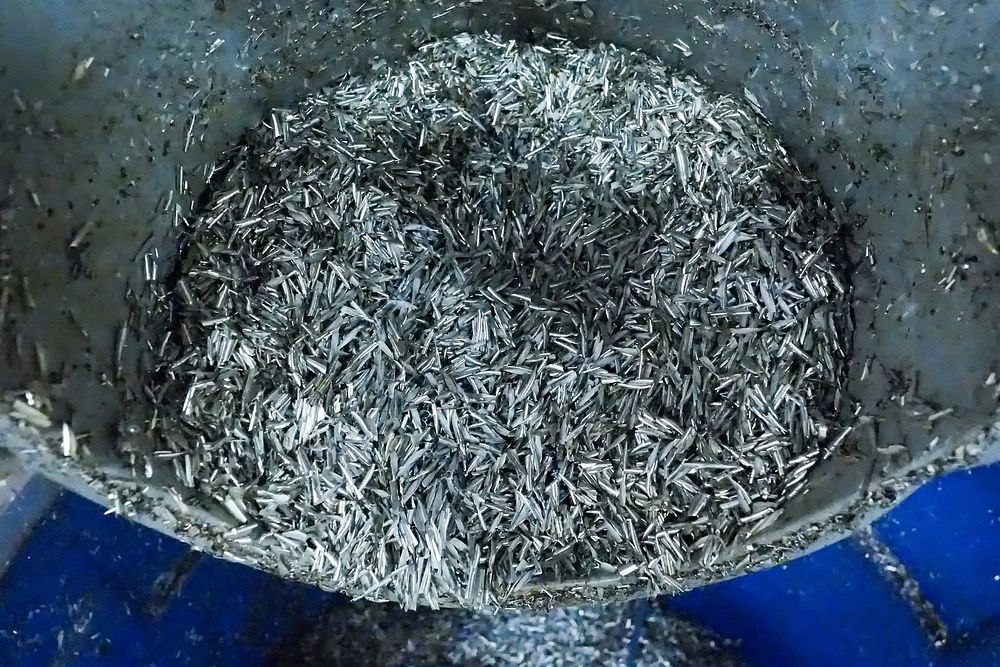 Metal shavings are seen in a bin at the 3rd Maintenance Squadron metals fabrication shop on Joint Base Elmendorf-Richardson…