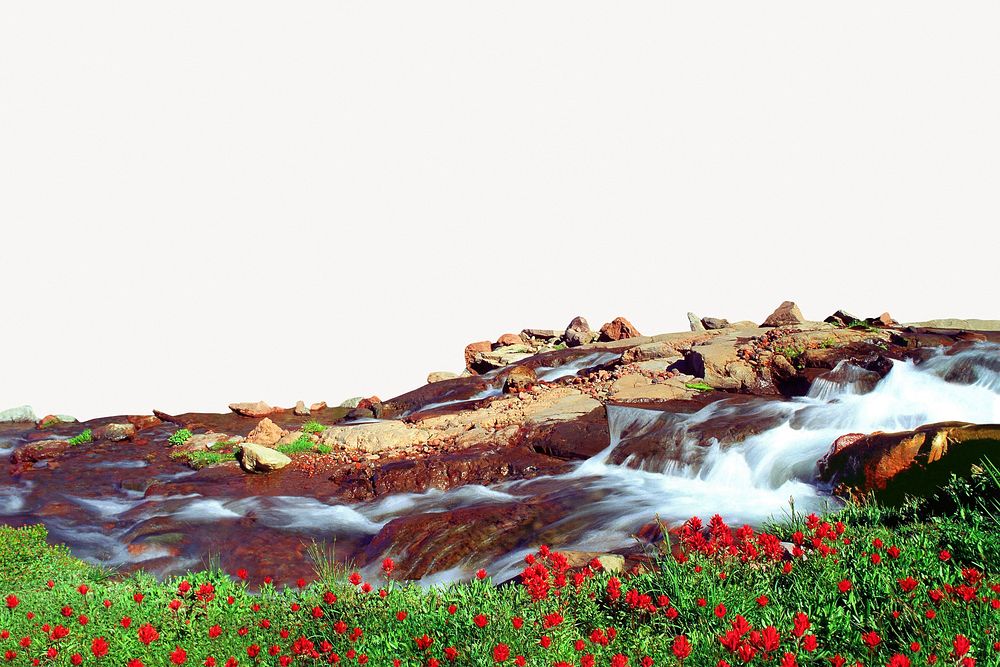 Spring water stream background, nature aesthetic