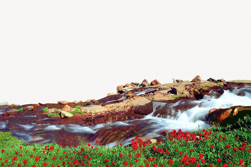 Spring water stream background, nature aesthetic psd