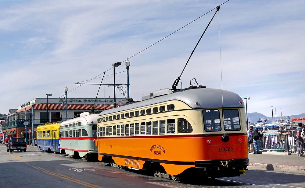 San Francisco&rsquo;s historic streetcars.Original Public Domain: Flickr