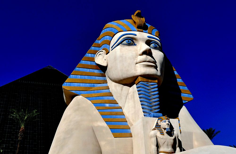 Great Sphinx of Giza statue at Luxor Las Vegas Hotel and Casino. Original public domain image from Flickr