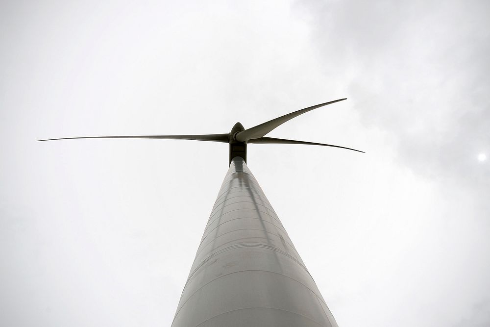 Wind turbine grayscale. Original public domain image from Flickr