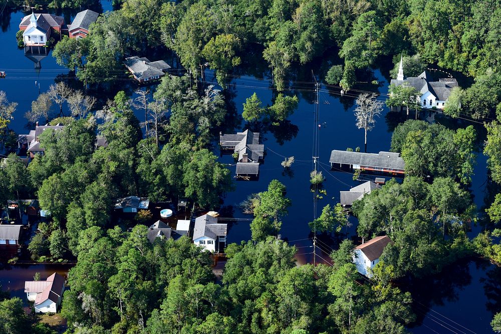 Flooding caused by Hurricane Florence. Original public domain image from Flickr