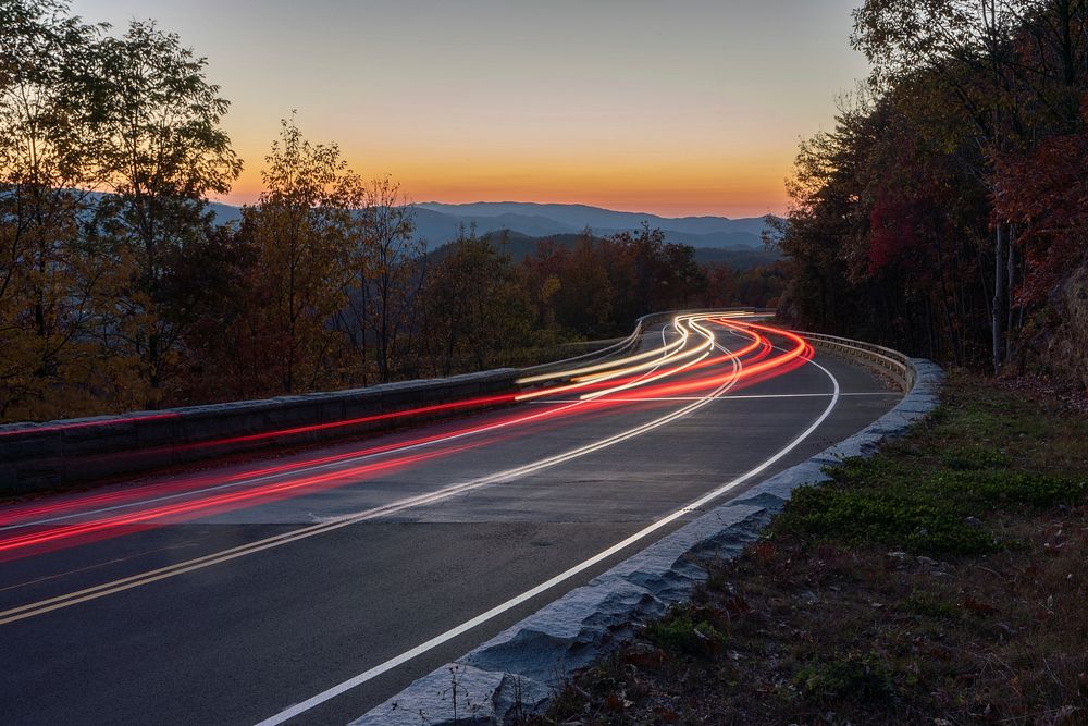 Sunset highway background. Original public domain image from Flickr