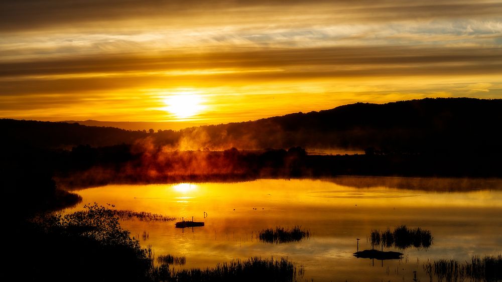 Early start to the day at Leighton Moss, Silverdale. Original public domain image from Flickr