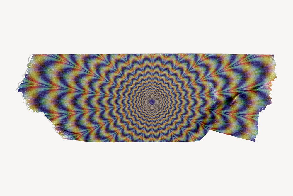 Hypnotizing optical illusion, ripped washi tape, abstract image