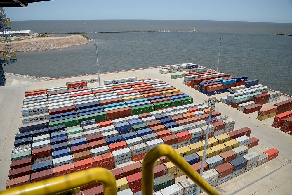 Container port. Original public domain image from Flickr