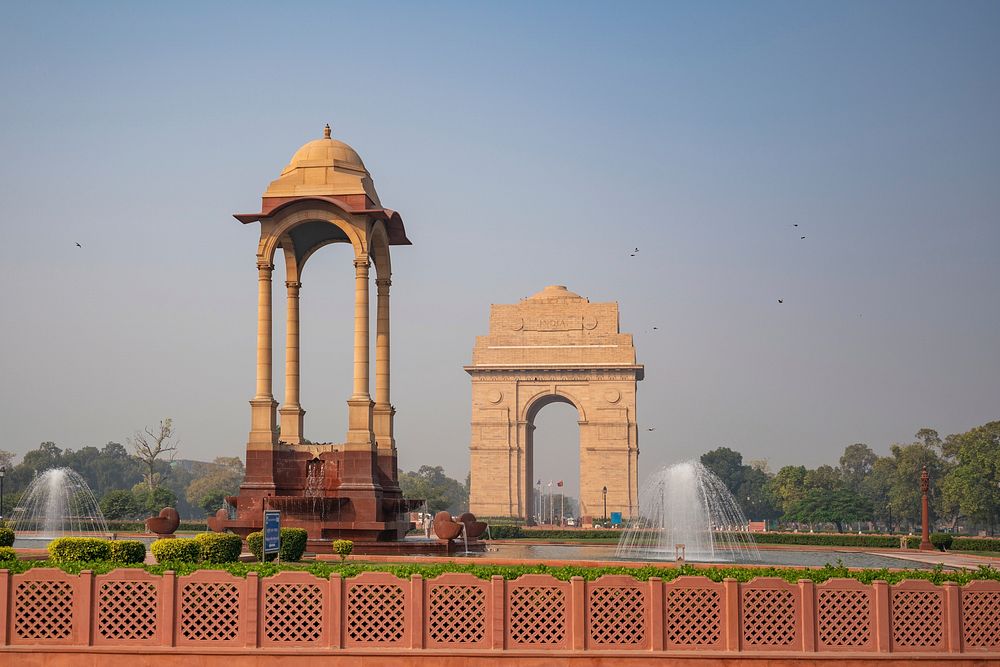 National War Memorial in New Delhi, India. Original public domain image from Flickr