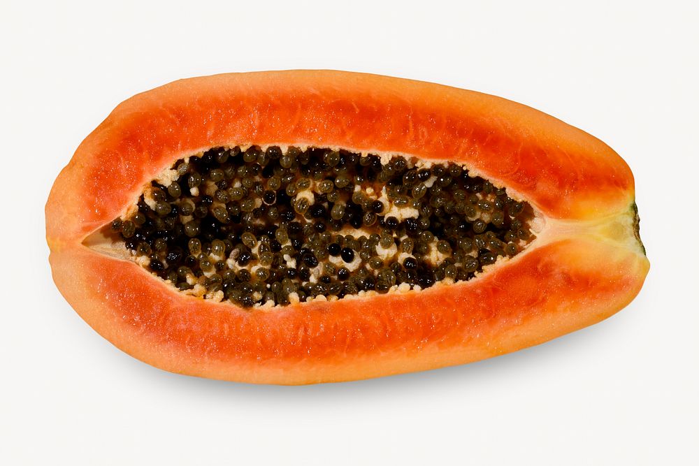 Papaya, tropical fruit isolated image