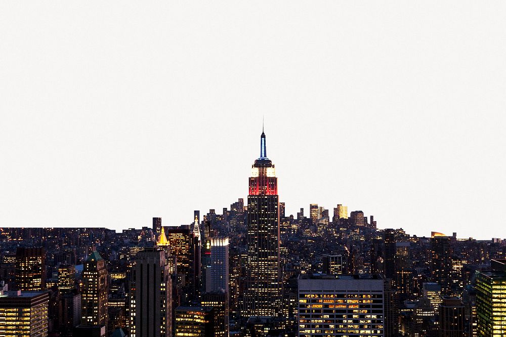 Skyline collage element, New York City psd