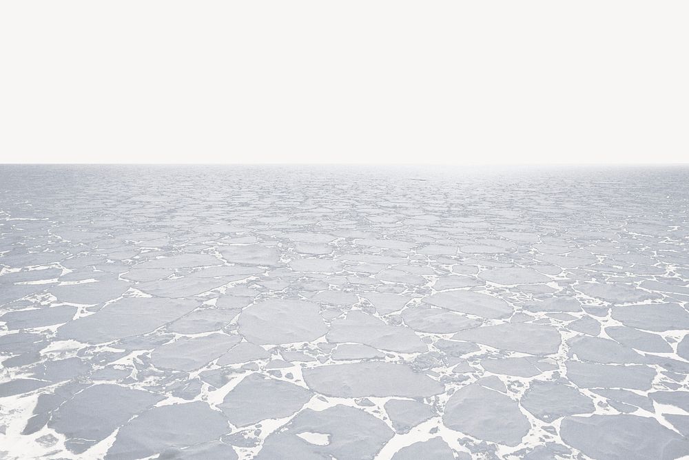 Ice lake collage element, off white design psd