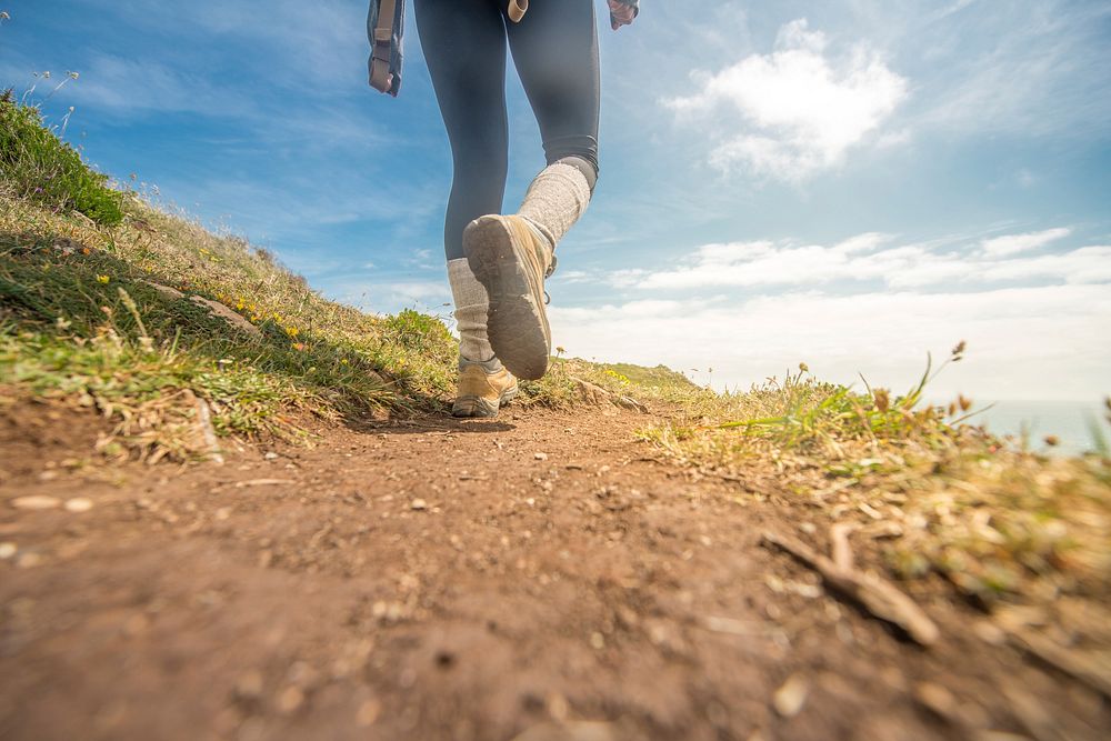 Walking on trail in nature. Free public domain CC0 photo.