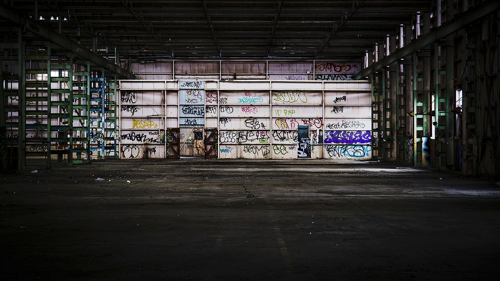 Abandoned factory, background photo. Free public domain CC0 image.