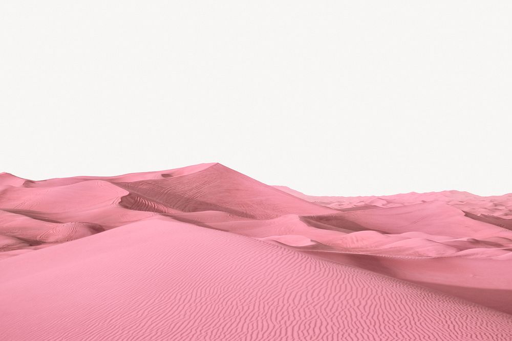 Pink sand dunes background, nature border design