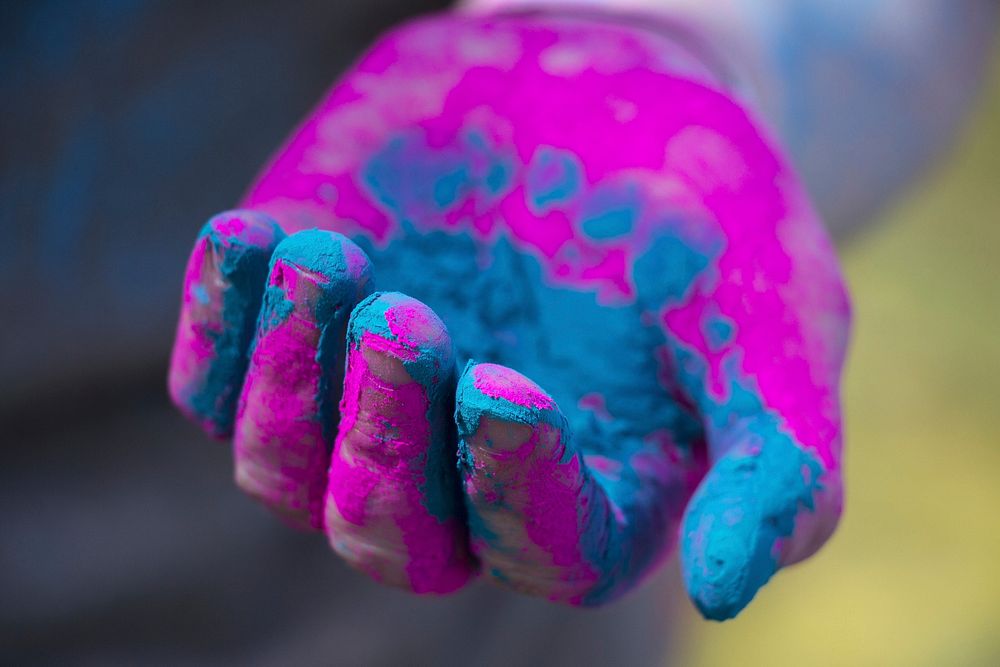 Holi celebration, festival of colors. Free public domain CC0 photo