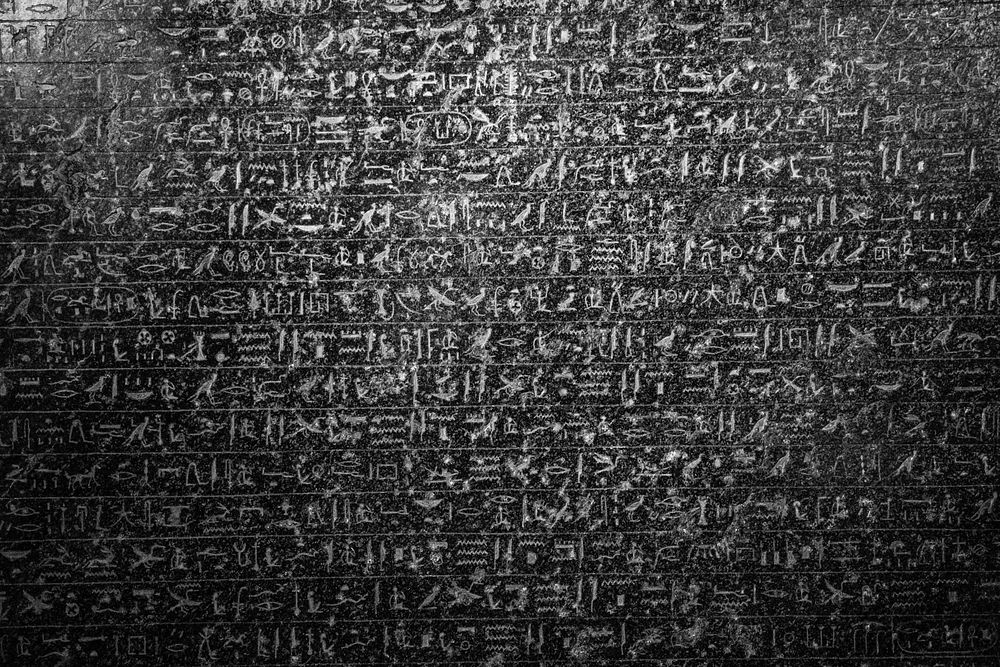 Hieroglyph, logographic writing system. Free public domain CC0 image.