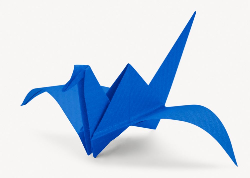 Blue Paper Bird, Animal Origami 