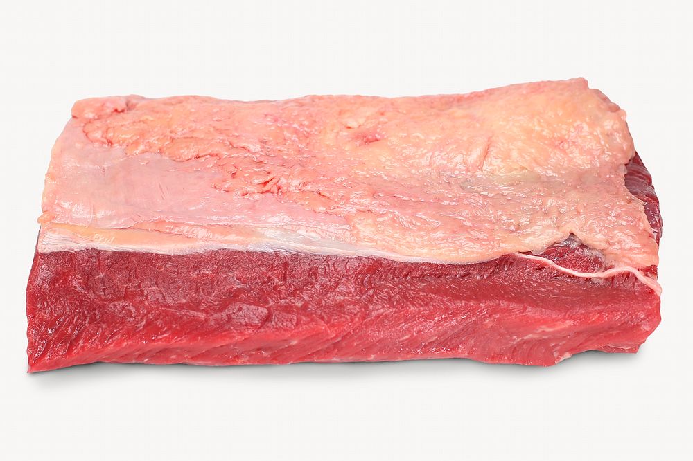 Raw meat, food isolated image