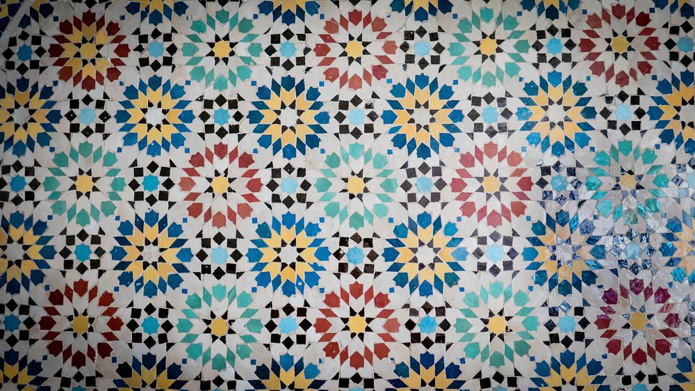 Patterned ceramic floor. Free public domain CC0 image.