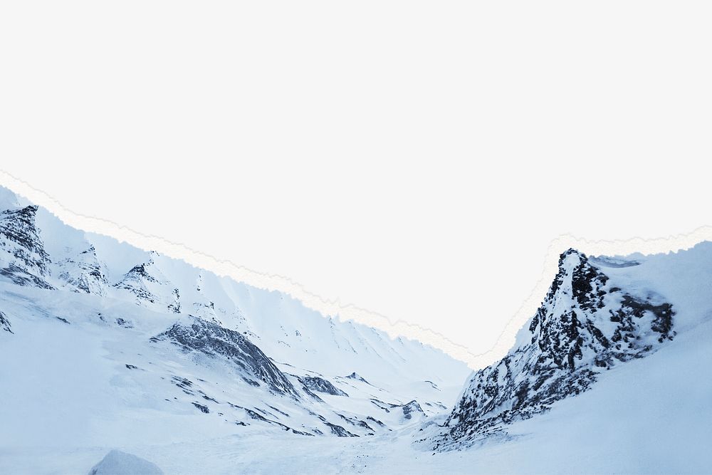 Snow mountain border background, winter nature