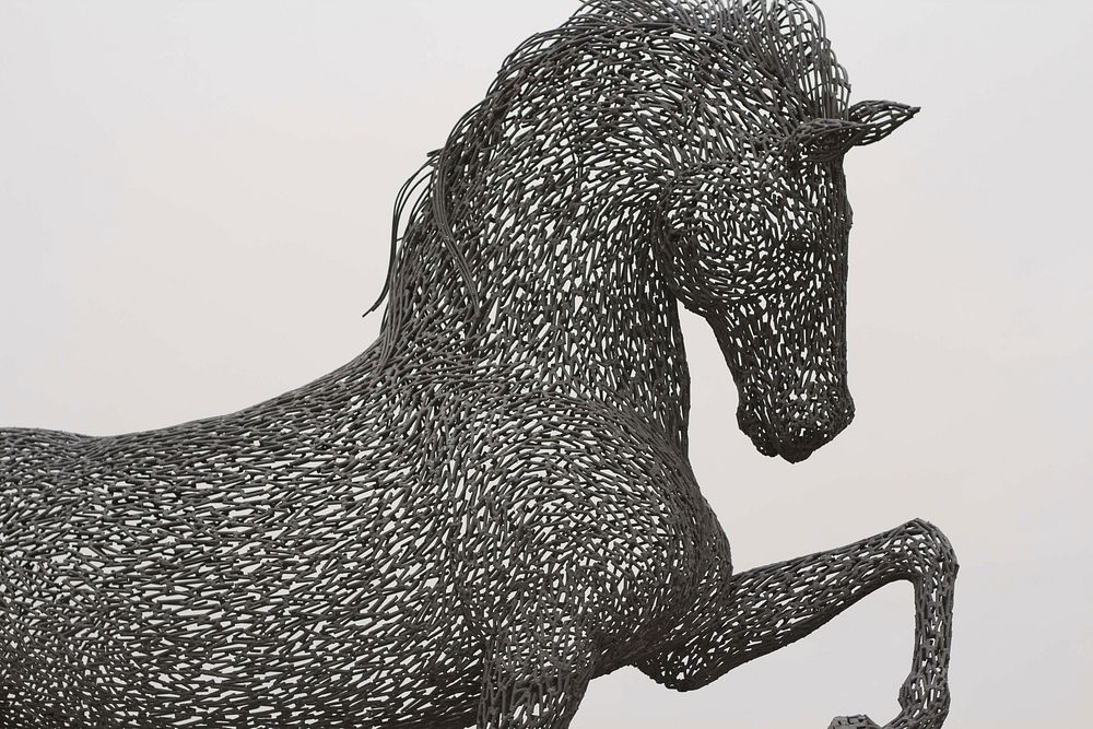 Horse wrought iron statue. Free public domain CC0 photo.
