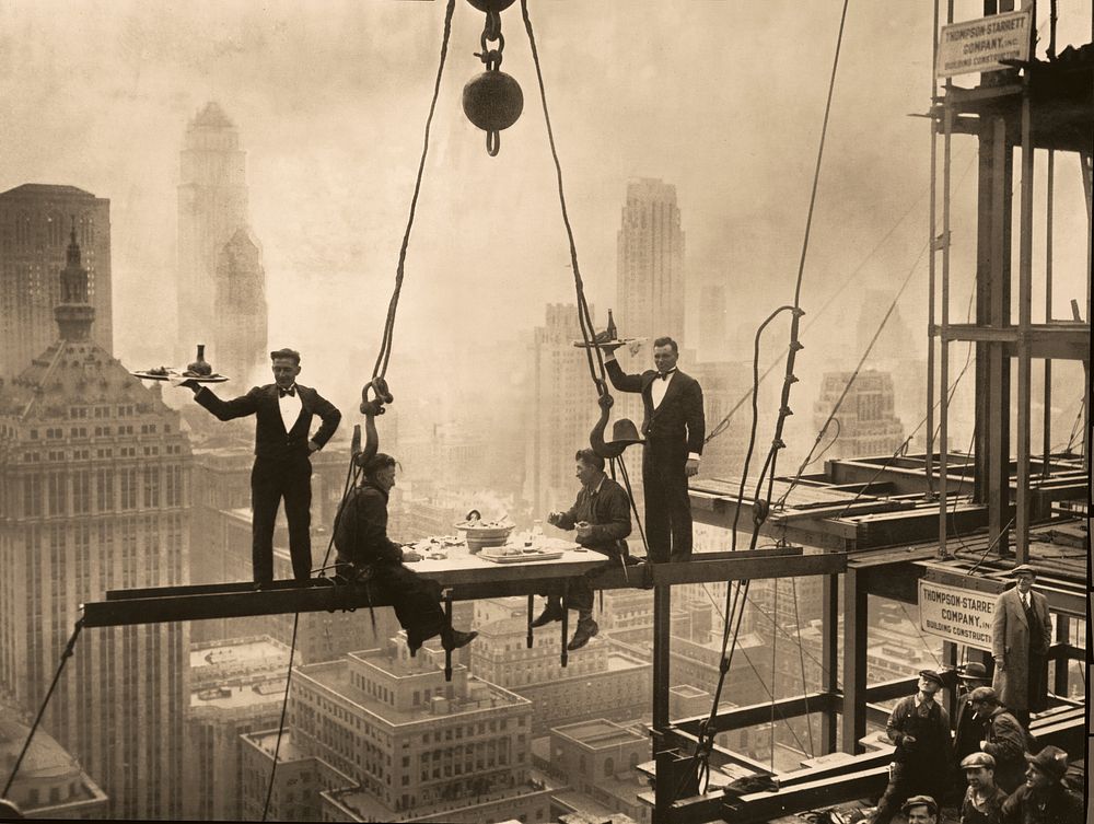 Waldorf Astoria construction, iconic photography, New York City, USA - ca. 1930
