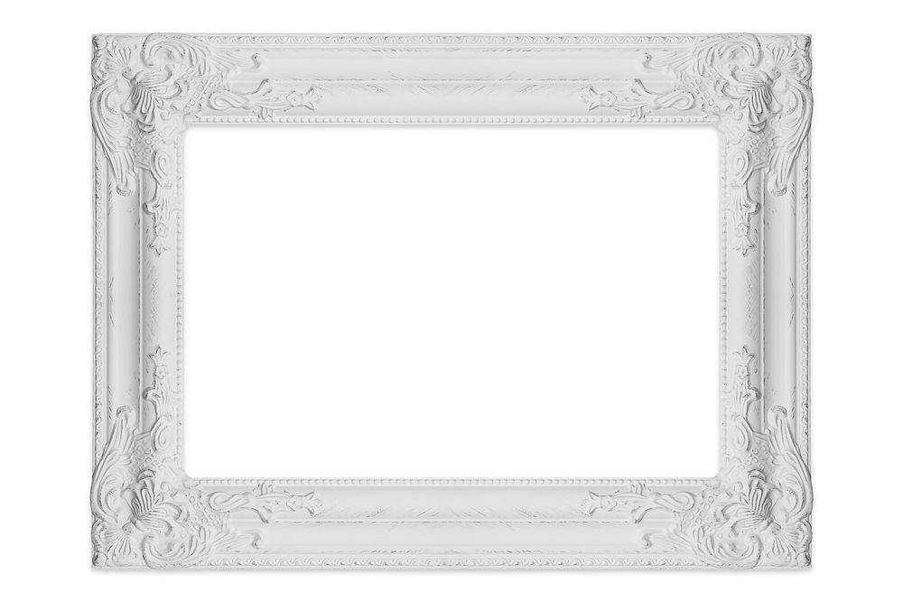 Vintage picture frame sticker, wall decor isolated image psd