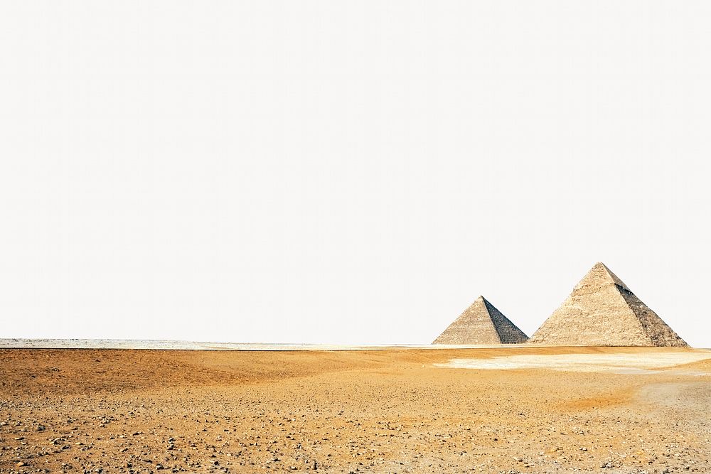 Egyptian pyramids background, nature border design