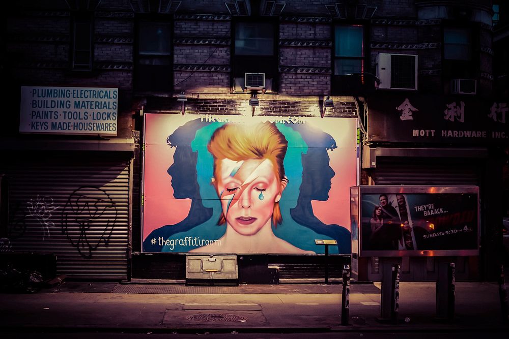 David Bowie, New York Street Art. NYC, USA. Date unknown