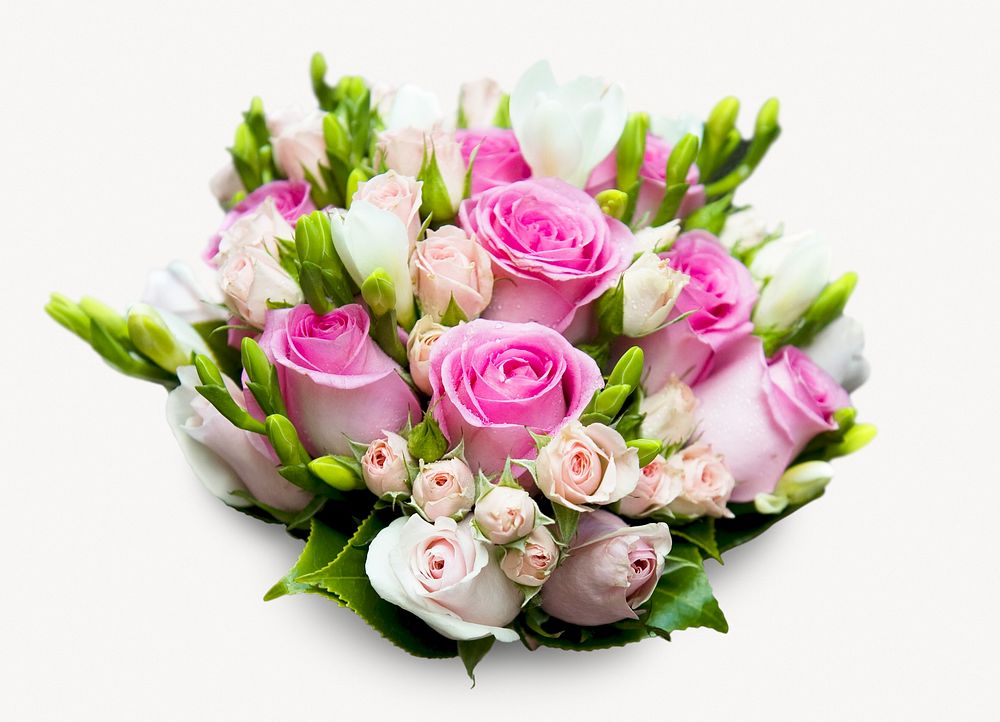 Rose flower bouquet, Spring isolated image