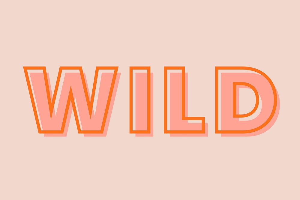 Wild typography on a pastel peach background vector