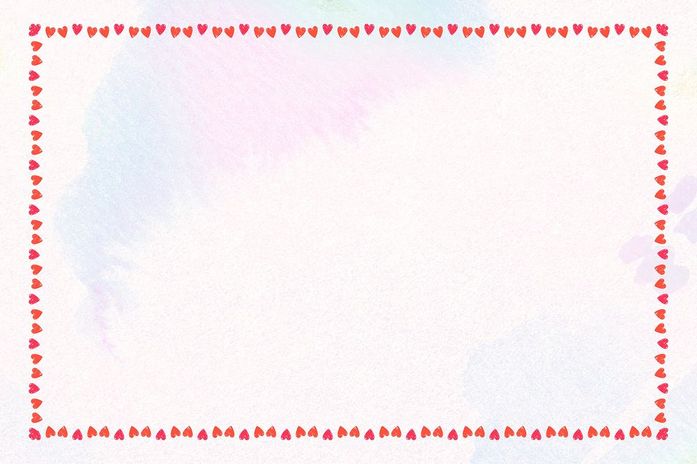 Red heart frame element on a pastel background