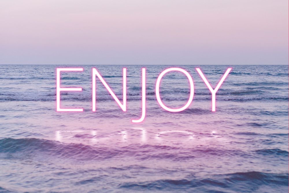 ENJOY word pink neon typography