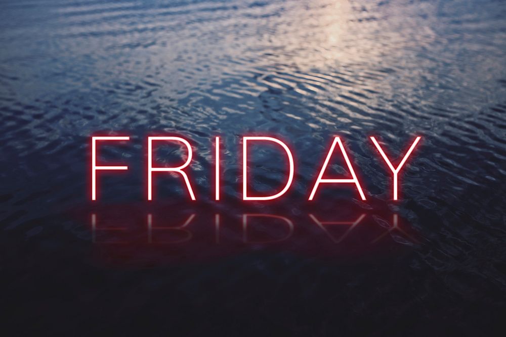 Friday red neon word vector typography