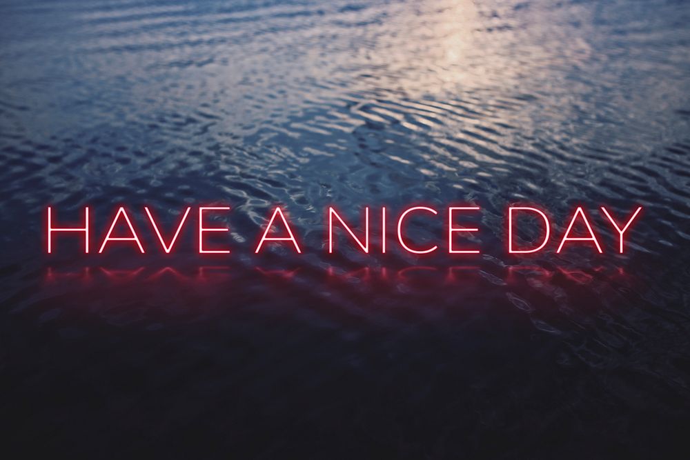 HAVE A NICE DAY word pink neon typography