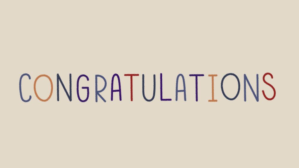 Congratulations word art colorful typography