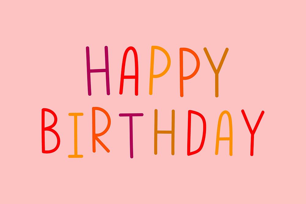 Happy birthday colorful word typography 