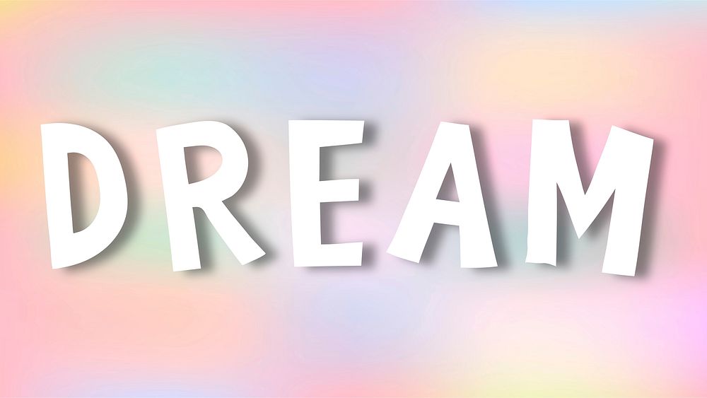 White dream doodle typography on a pastel background vector