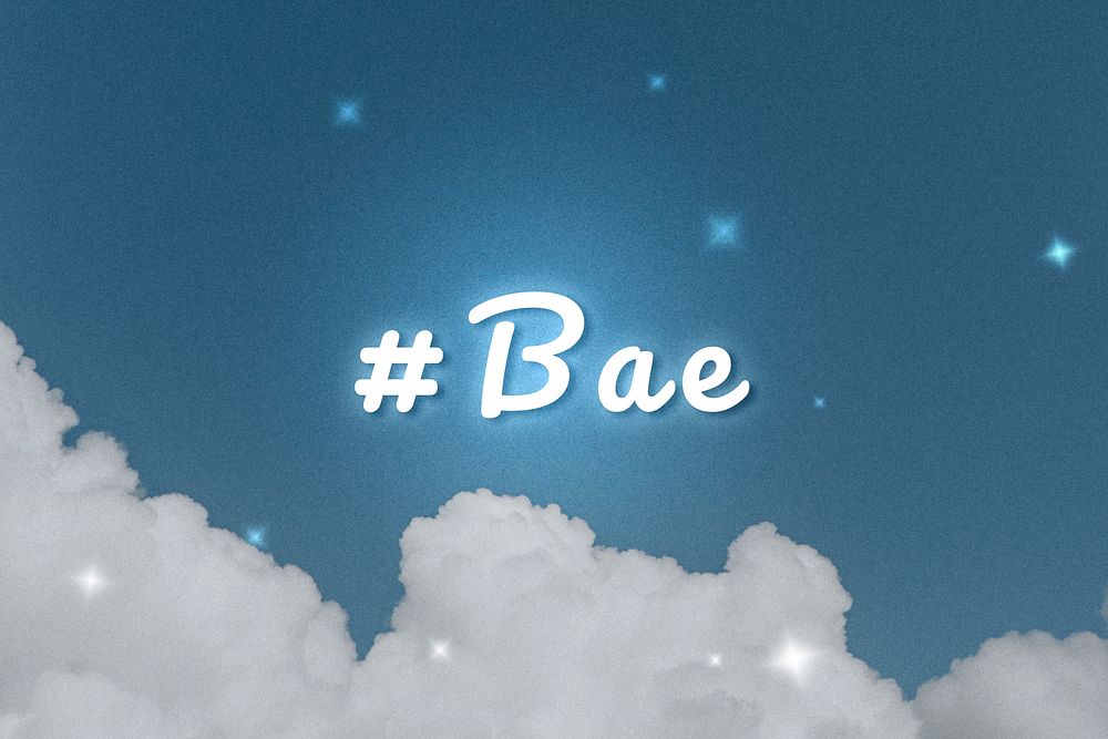 #Bae neon light typography text