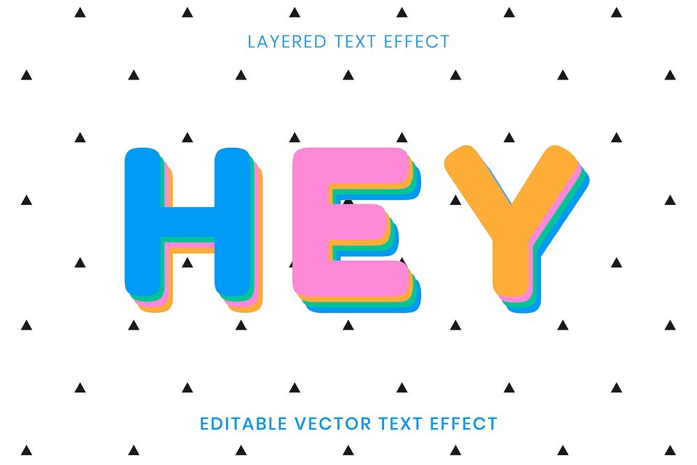 Hey greeting editable vector text effect