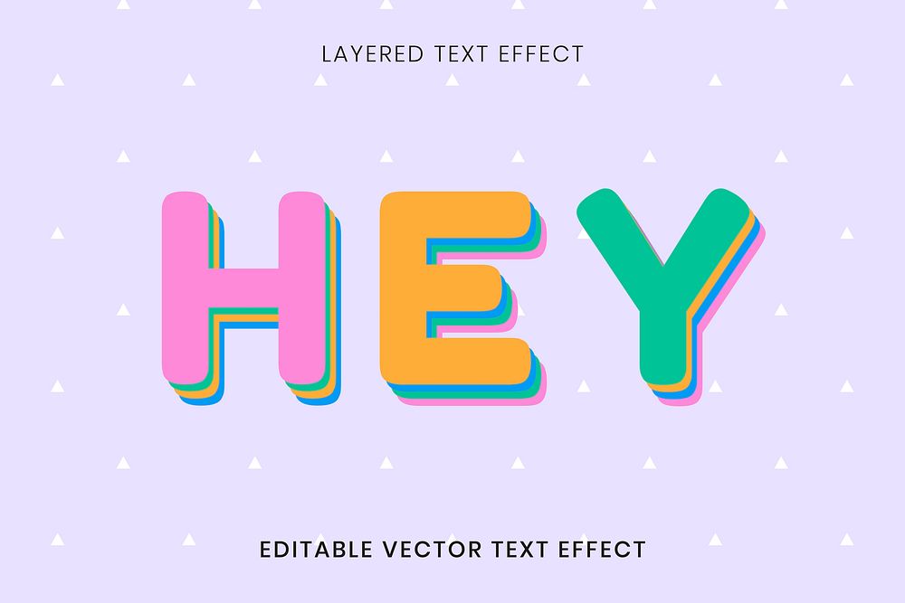 Hey greeting editable vector text effect