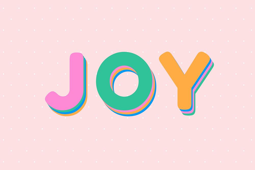 Joy colorful letter smooth font illustration