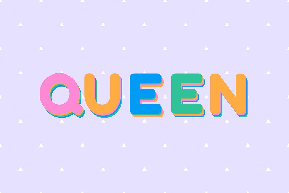 Queen word typography boldface font 